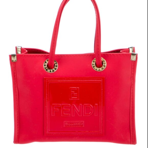 Fendi Red Plastic Micro / Mini Top Handle Bag - Picture 2 of 8